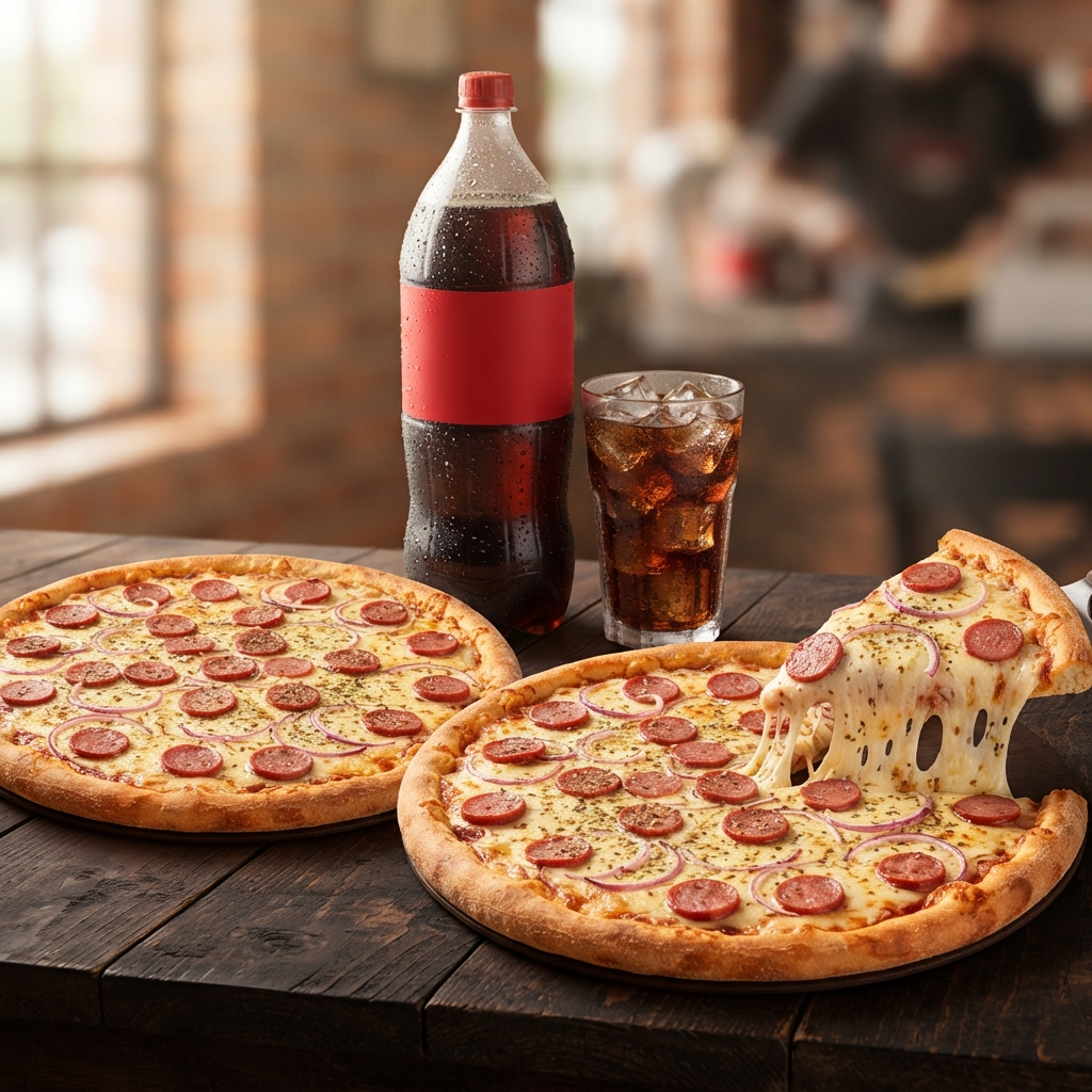 2 pizzas Calabresa G + 1 Coca Cola de 2L