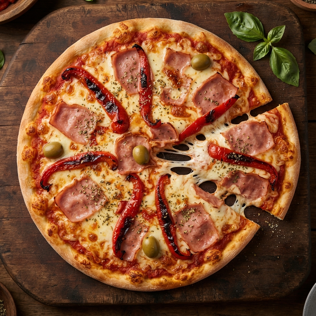 Jamón y morrones